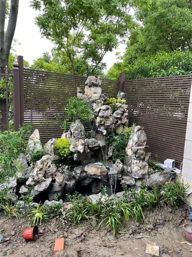 台江别墅假山景观庭院设计